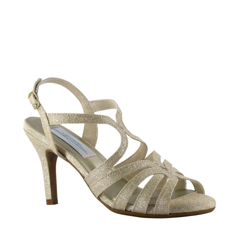 NWB Dyeables Paisley Champagne Open Toe Slingback Sandals - Size 9